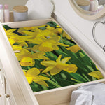 Yellow Daffodil Flower Print Changing Pad Cover
