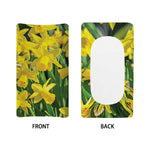 Yellow Daffodil Flower Print Changing Pad Cover