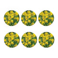 Yellow Daffodil Flower Print Coaster Set