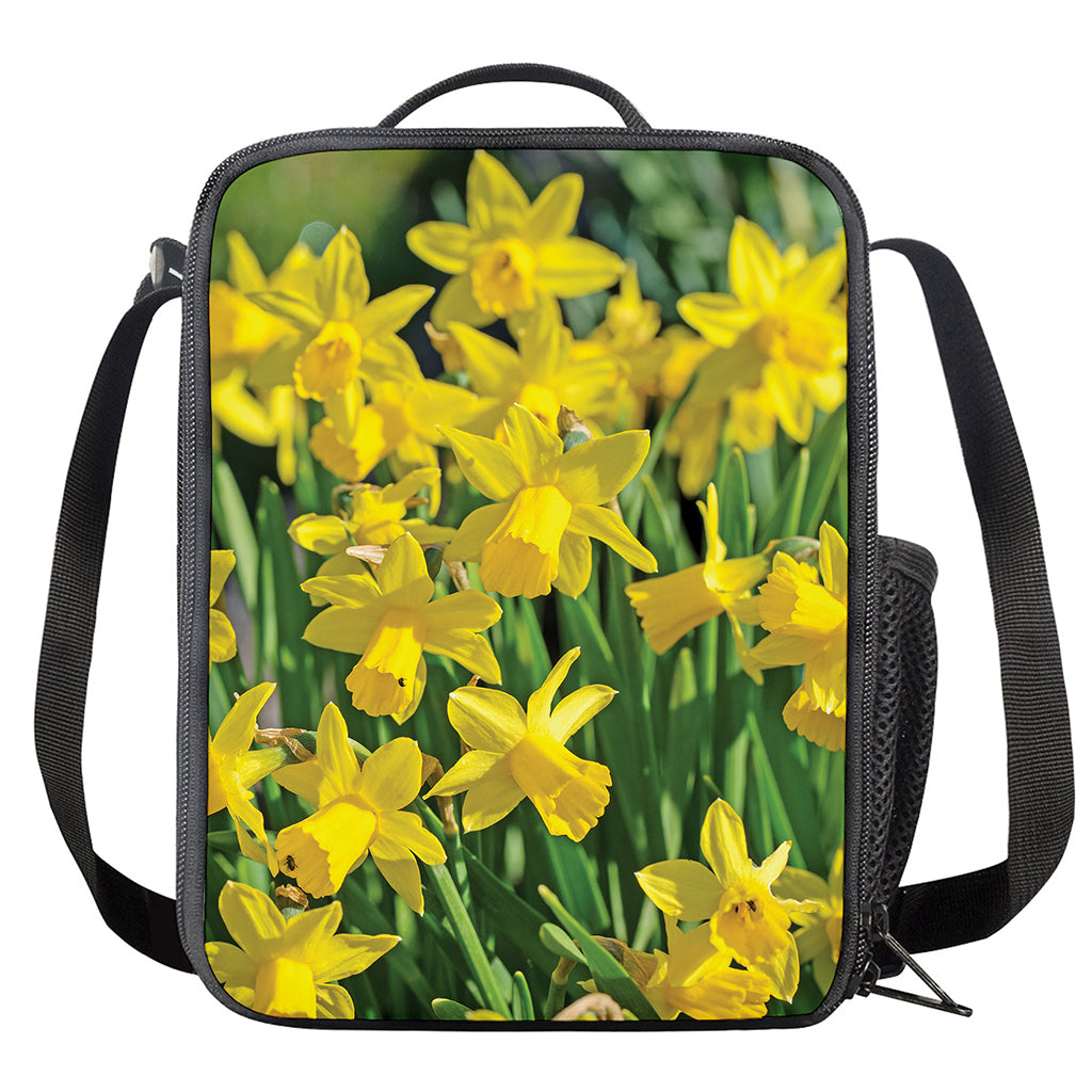 Yellow Daffodil Flower Print Crossbody Lunch Bag