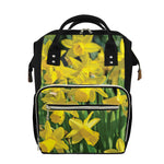 Yellow Daffodil Flower Print Diaper Bag