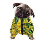 Yellow Daffodil Flower Print Dog Zip Up Jacket