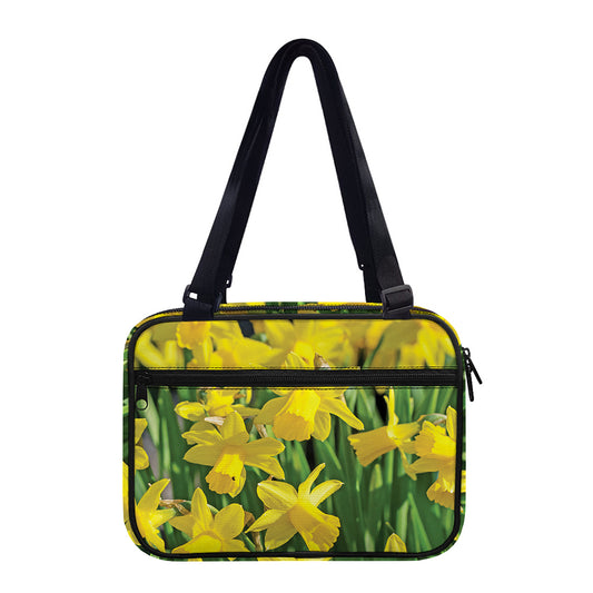 Yellow Daffodil Flower Print Double Strap Bible Bag