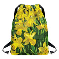 Yellow Daffodil Flower Print Drawstring Backpack