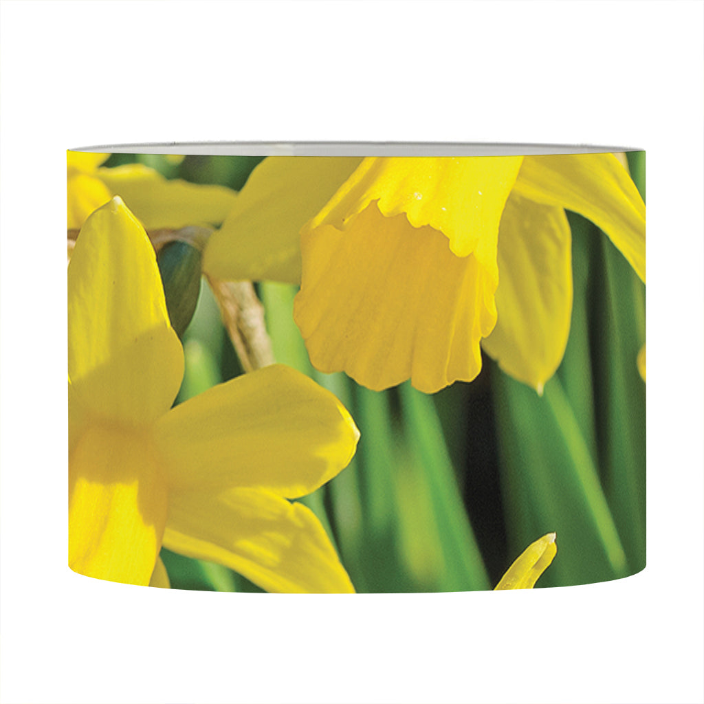Yellow Daffodil Flower Print Drum Lamp Shade