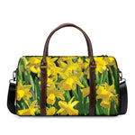 Yellow Daffodil Flower Print Duffle Bag
