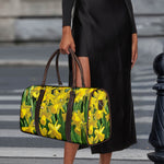 Yellow Daffodil Flower Print Duffle Bag
