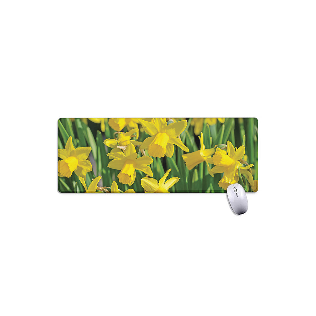 Yellow Daffodil Flower Print Extended Mouse Pad