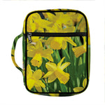 Yellow Daffodil Flower Print Front Pocket Bible Bag