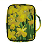 Yellow Daffodil Flower Print Front Pocket Bible Bag