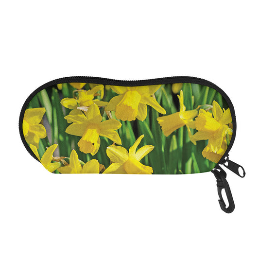 Yellow Daffodil Flower Print Glasses Case