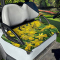 Yellow Daffodil Flower Print Golf Cart Seat Cover