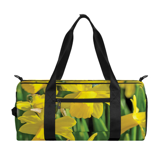 Yellow Daffodil Flower Print Gym Bag