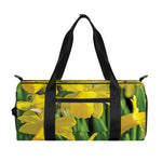 Yellow Daffodil Flower Print Gym Bag