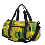 Yellow Daffodil Flower Print Gym Bag