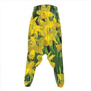 Yellow Daffodil Flower Print Hammer Pants