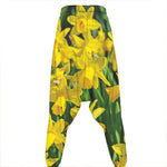 Yellow Daffodil Flower Print Hammer Pants