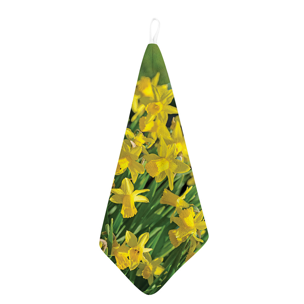 Yellow Daffodil Flower Print Hand Towel