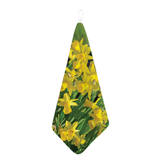 Yellow Daffodil Flower Print Hand Towel