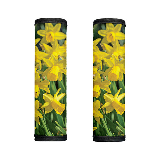 Yellow Daffodil Flower Print Handle Covers