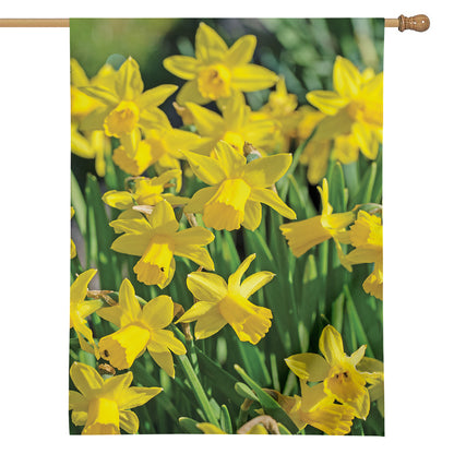 Yellow Daffodil Flower Print House Flag