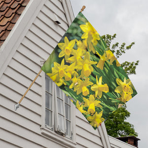 Yellow Daffodil Flower Print House Flag