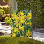 Yellow Daffodil Flower Print House Flag