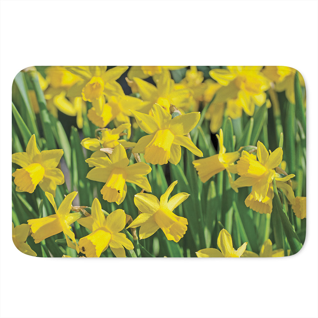 Yellow Daffodil Flower Print Indoor Door Mat