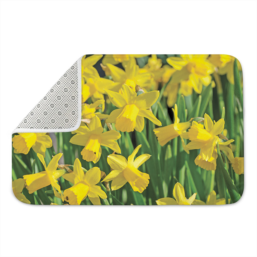 Yellow Daffodil Flower Print Indoor Door Mat