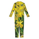 Yellow Daffodil Flower Print Jumpsuit