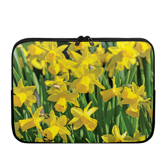 Yellow Daffodil Flower Print Laptop Sleeve