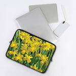 Yellow Daffodil Flower Print Laptop Sleeve