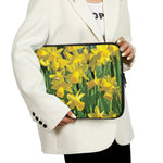 Yellow Daffodil Flower Print Laptop Sleeve