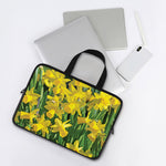 Yellow Daffodil Flower Print Laptop Sleeve With Handle