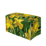 Yellow Daffodil Flower Print Leather Tissue Box Cover