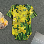 Yellow Daffodil Flower Print Men's Bodysuit