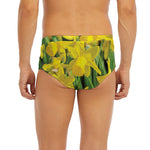 Yellow Daffodil Flower Print Men's Briefs