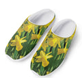 Yellow Daffodil Flower Print Mesh Casual Shoes