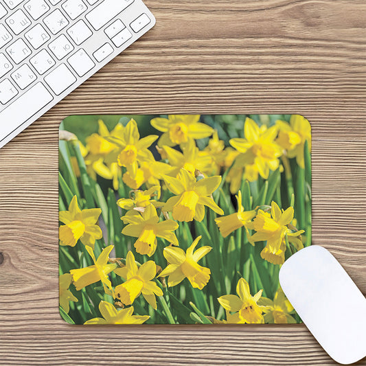 Yellow Daffodil Flower Print Mouse Pad