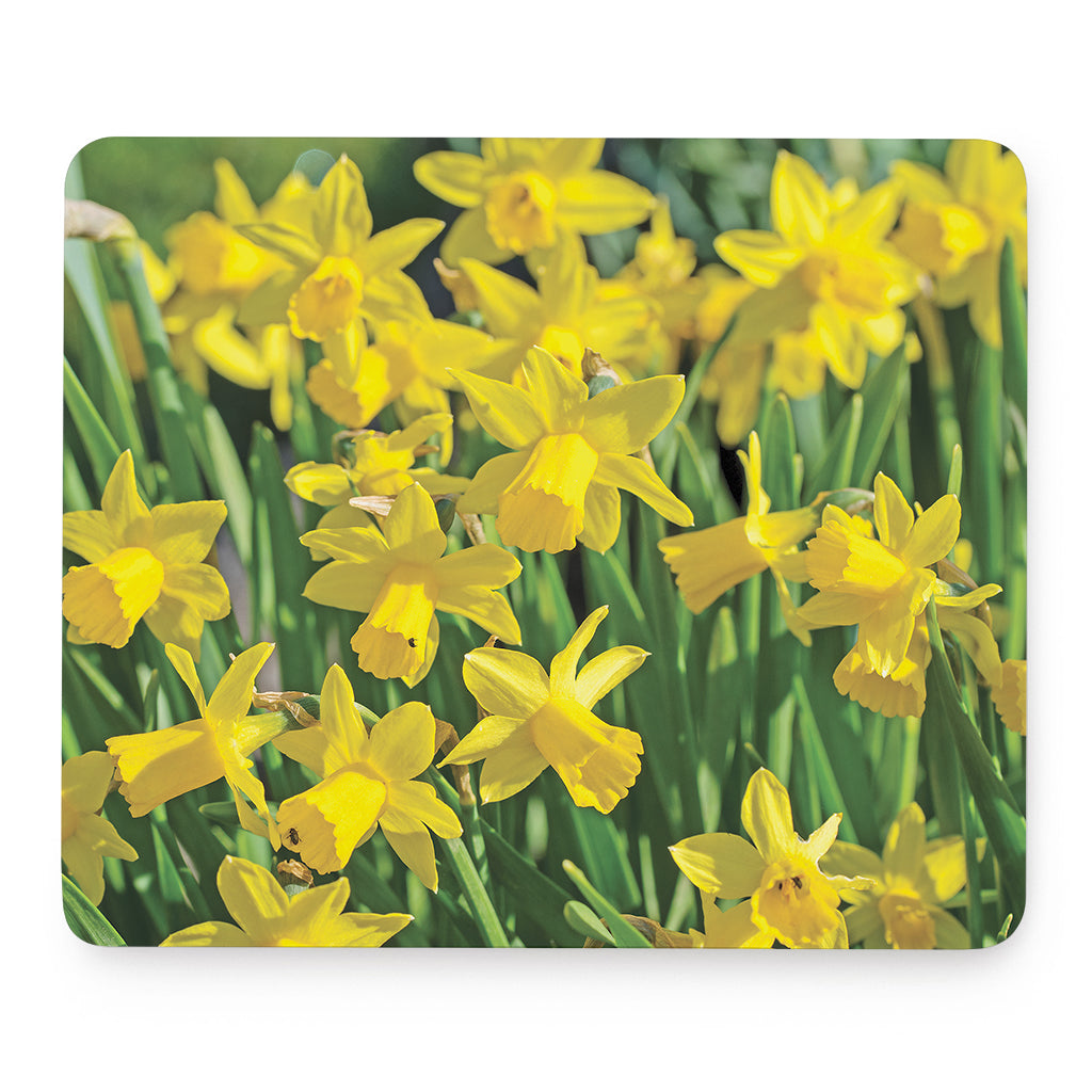 Yellow Daffodil Flower Print Mouse Pad