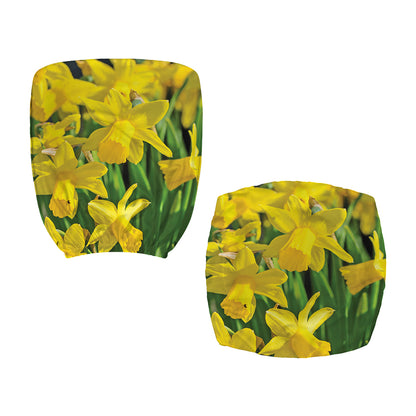 Yellow Daffodil Flower Print Office Chair Cover
