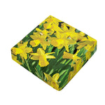 Yellow Daffodil Flower Print Outdoor Seat Cushion Cover