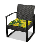 Yellow Daffodil Flower Print Outdoor Seat Cushion Cover