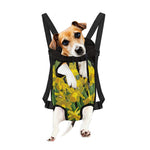 Yellow Daffodil Flower Print Pet Carrier Backpack