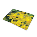 Yellow Daffodil Flower Print Pet Cooling Mat Cover