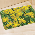 Yellow Daffodil Flower Print Polyester Doormat