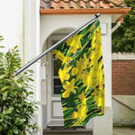 Yellow Daffodil Flower Print Polyester Flag