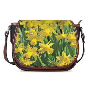 Yellow Daffodil Flower Print Saddle Bag