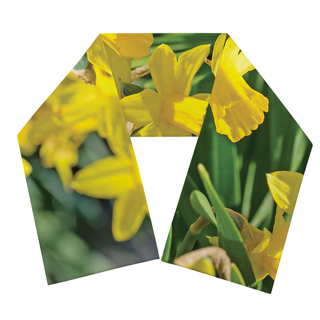 Yellow Daffodil Flower Print Scarf