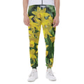 Yellow Daffodil Flower Print Joggers